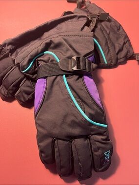 Head Black, Purple and Teal Kids Insulated Mittens
